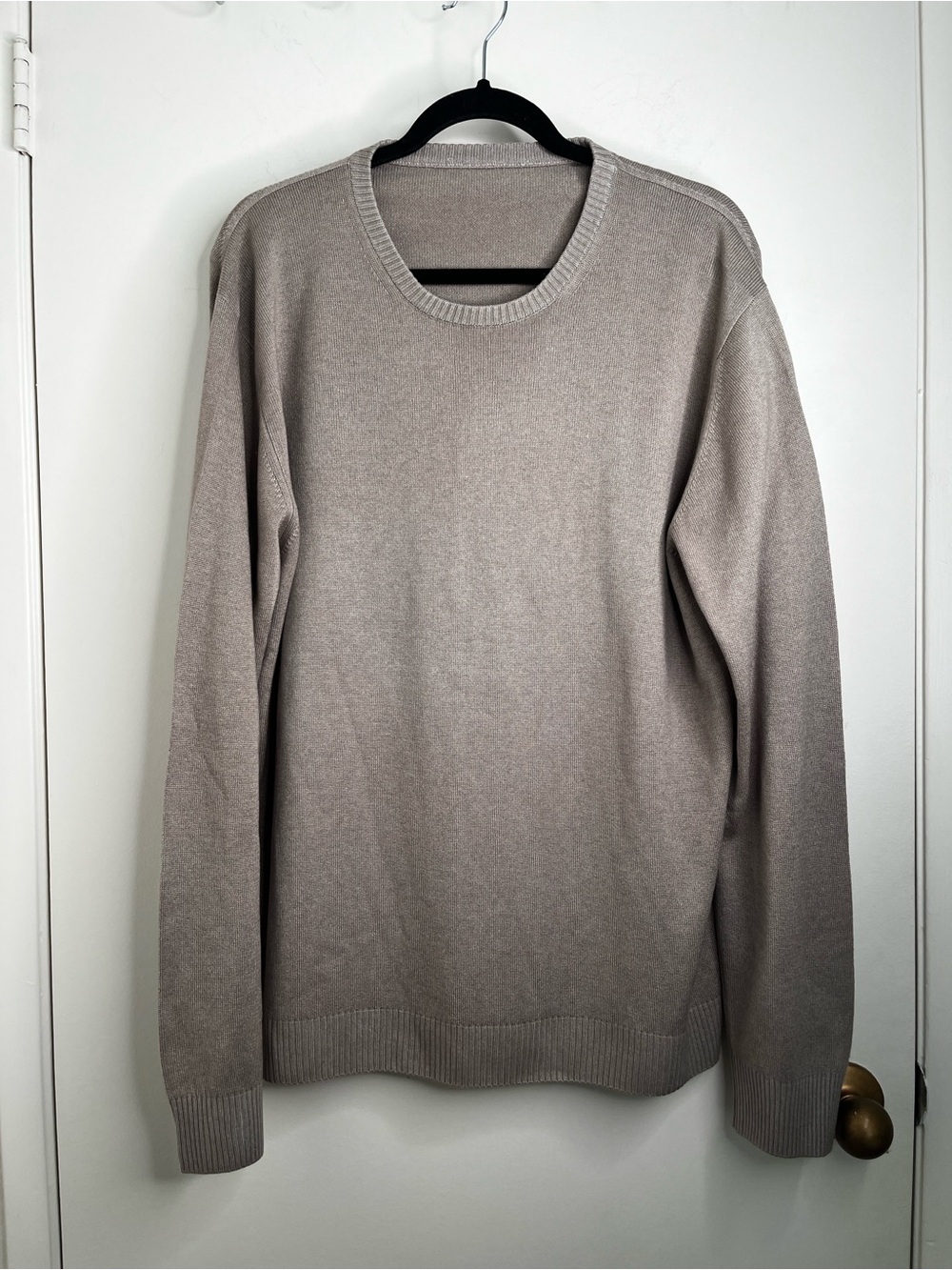 Ermenegildo Zegna Sweater 55% Silk 45% Cashmere Taupe Men XL Madein Italy Preppy